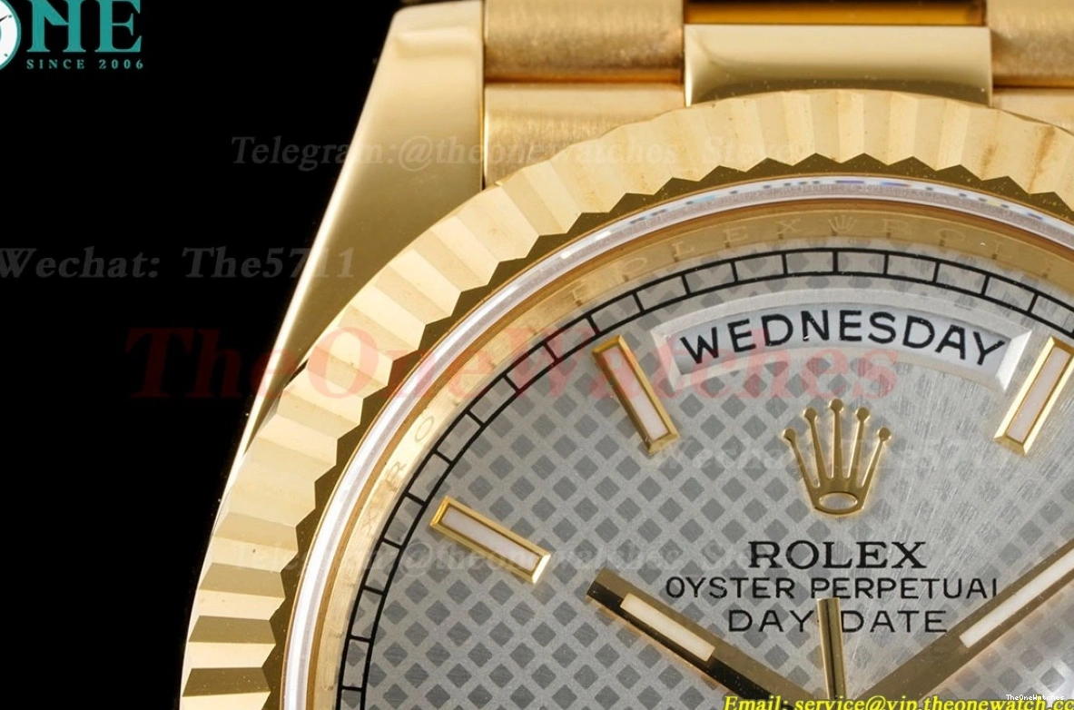 Textured DayDate Dial YG EWF YG 40mm A2836 Silver 0327